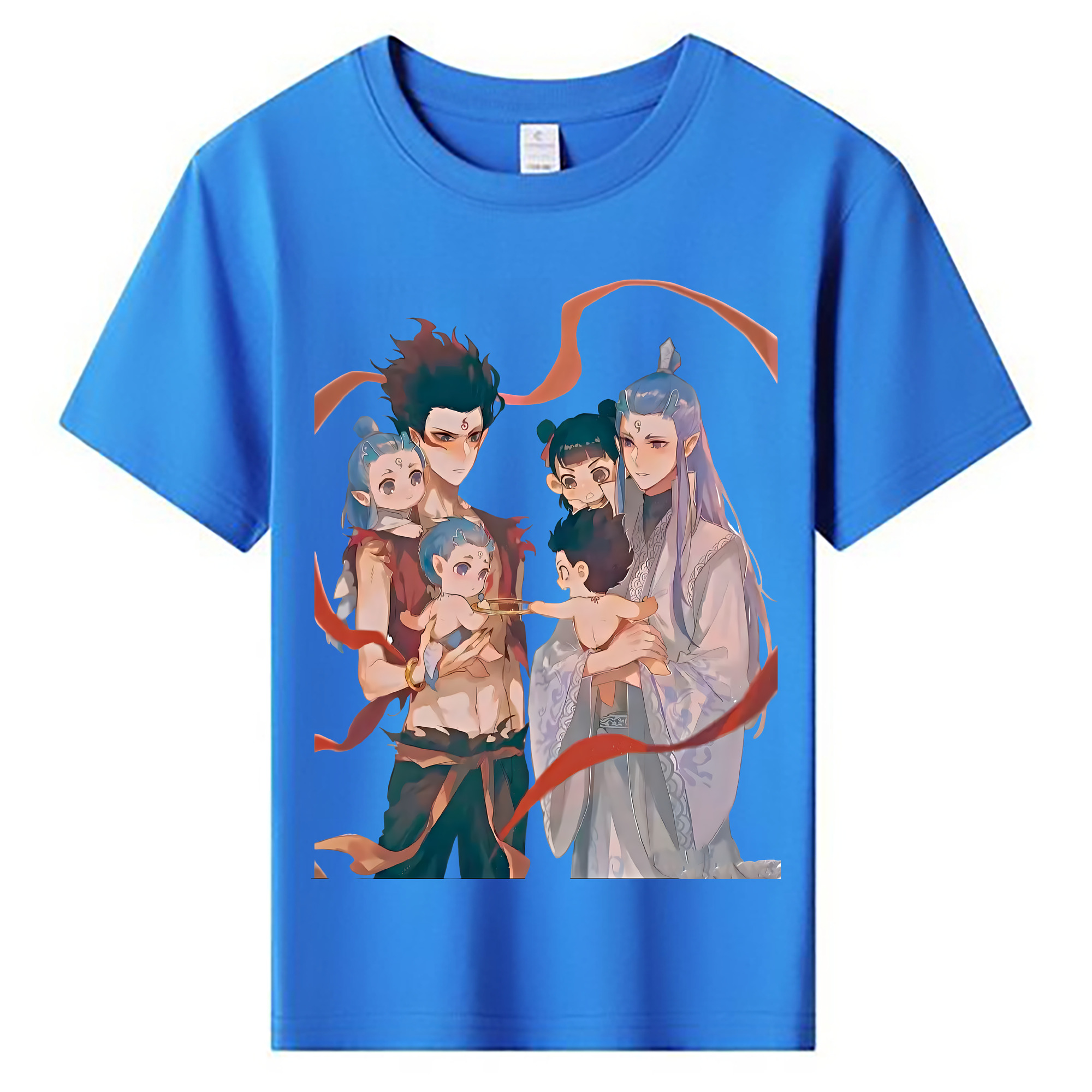 （画像用） Ne Zha 2 ナタ 魔童の大暴れ 綿100％キッズTシャツ（フロントプリント）